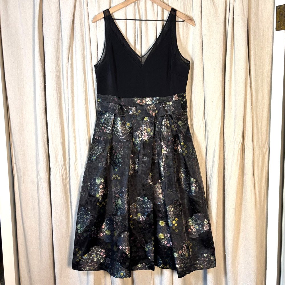 Ted Baker London Floral Jacquard Fit Flare Dress Black Size US10